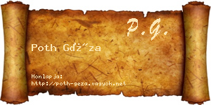 Poth Géza névjegykártya