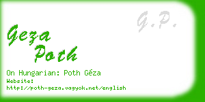 geza poth business card